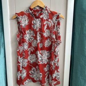 Who what wear mock turtle neck sheet sleeveless blouse